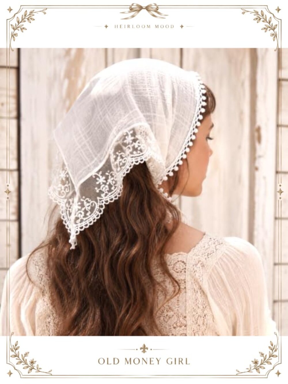 Lace Flower Hair Scarf Triangle Headscarf Bandana Women